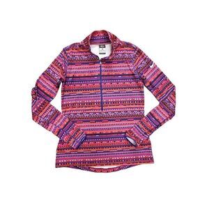 NIKE PRO women 1/4 zip Large Performance  lightweight pullover multicolor